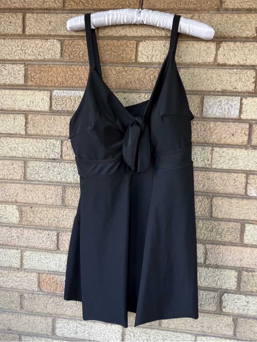 Tie-Front Black One-Piece Swimdress - Women